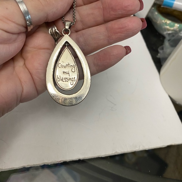 Brighton Crystal Voyage Silver Necklace with Blue Teardrop Counting My Blessings - Picture 3 of 4